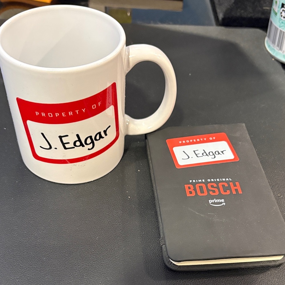 J. Edgar White Mug and Bosch Black Notebook Set